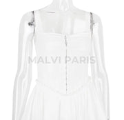 Cupid White Pleated Mini Dress - White