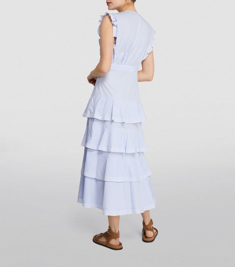 SANDRO  Ruffle-Detail Midi Dress