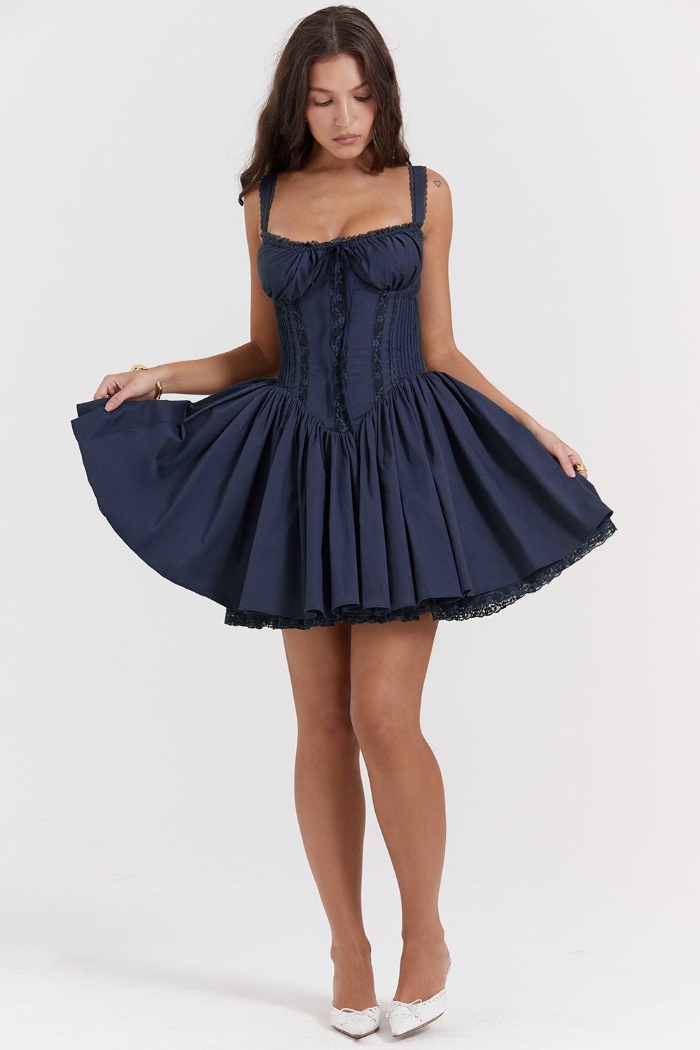 PIETRA CORSET MINI DRESS - Blue