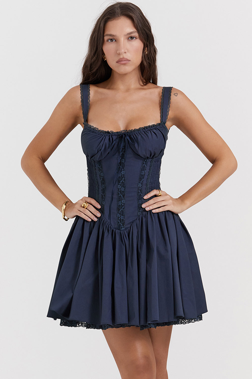 PIETRA CORSET MINI DRESS - Blue