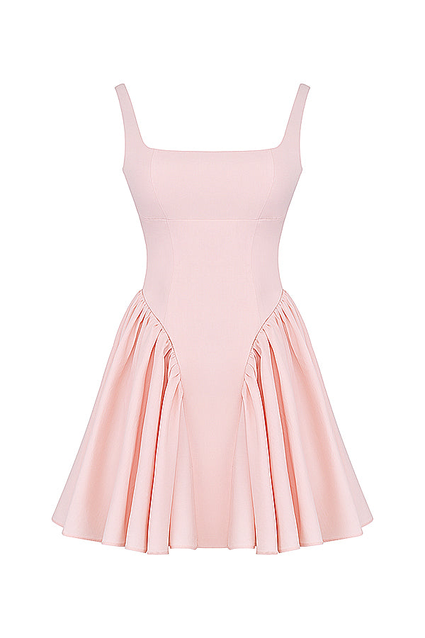 FLORIANNE BOW MINI DRESS - Light pink