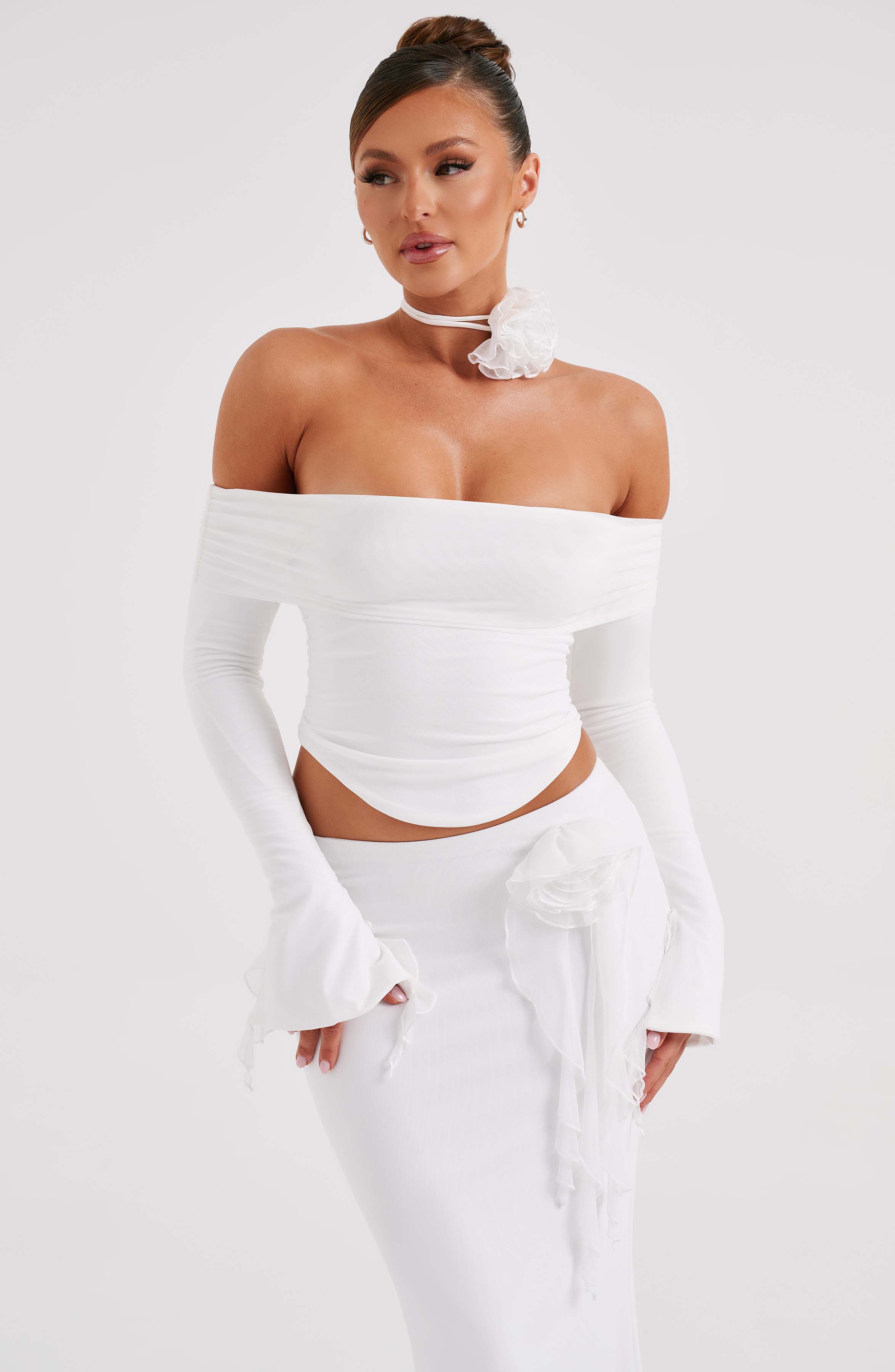 MONTE CARLO OFF SHOULDER  MAXI DRESS SET - White