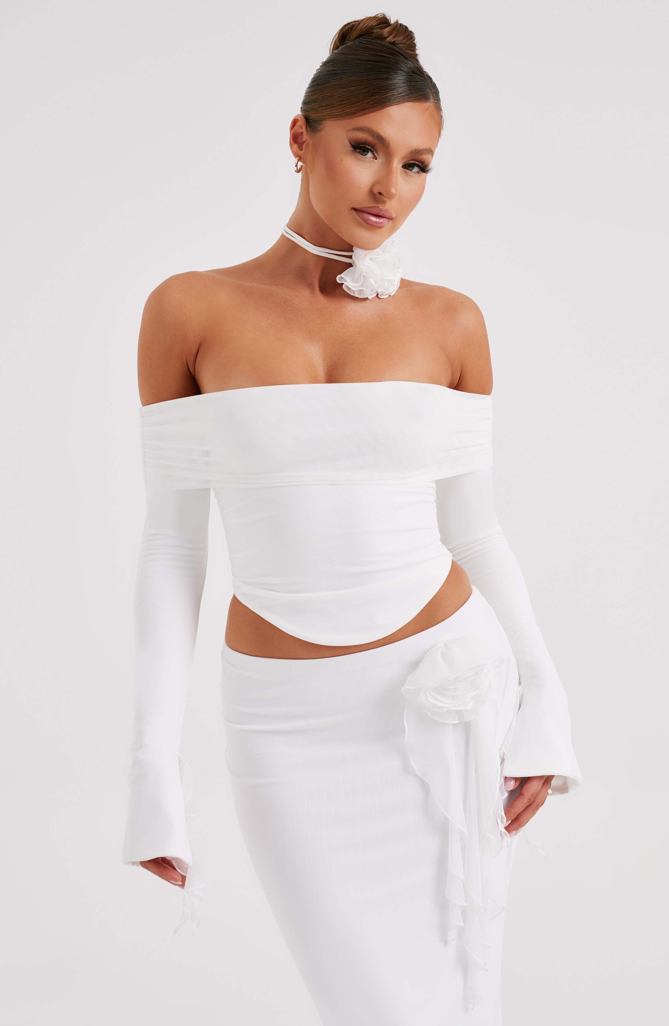 MONTE CARLO OFF SHOULDER  MAXI DRESS SET - White