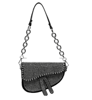 Diana Rhinestone Crossbody Bag - Silver/Black - MALVI PARISMALVI PARIS
