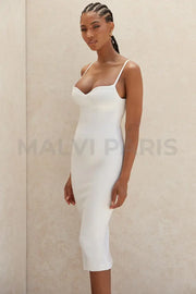 DOMENICA Sweetheart Neckline Bandage Maxi long Dress - White - MALVI PARISMALVI PARIS