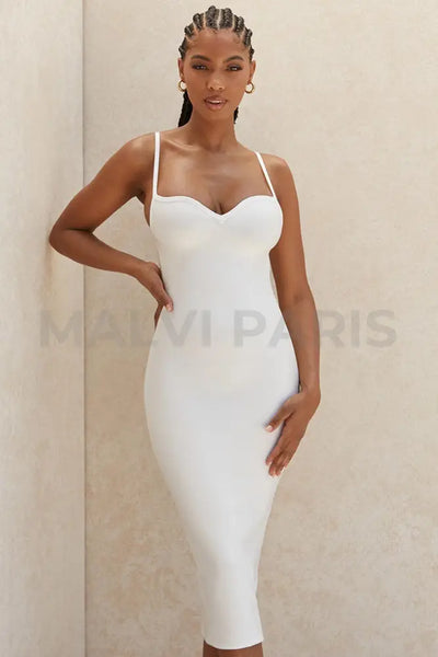 DOMENICA Sweetheart Neckline Bandage Maxi long Dress - White - MALVI PARISMALVI PARIS