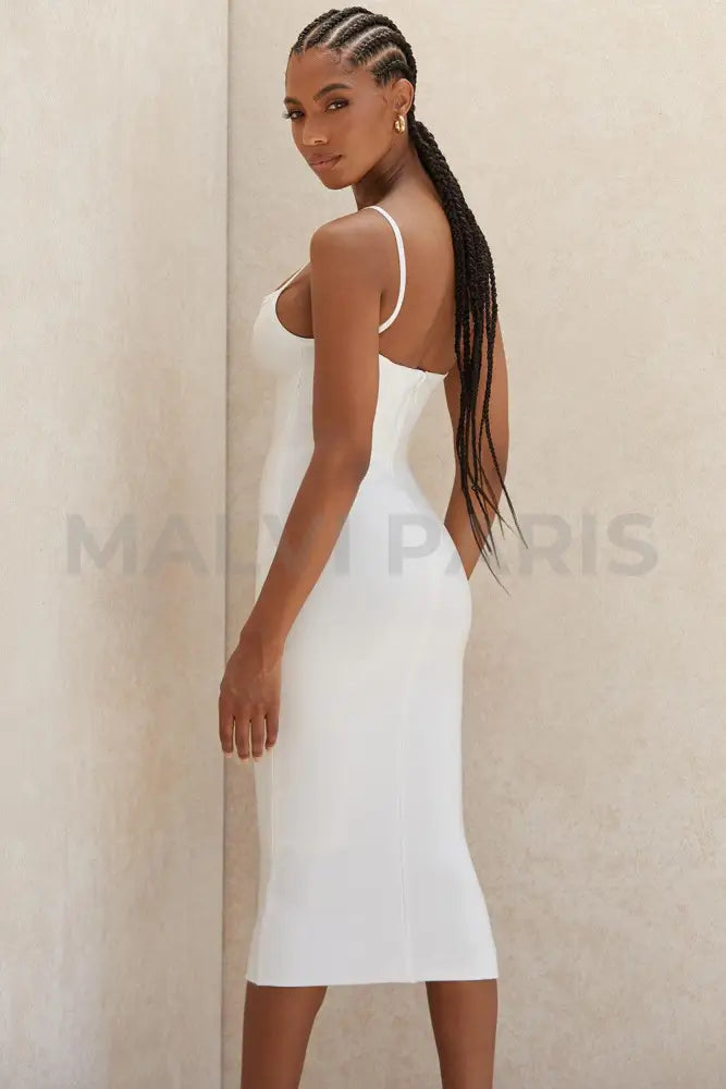 DOMENICA Sweetheart Neckline Bandage Maxi long Dress - White - MALVI PARISMALVI PARIS