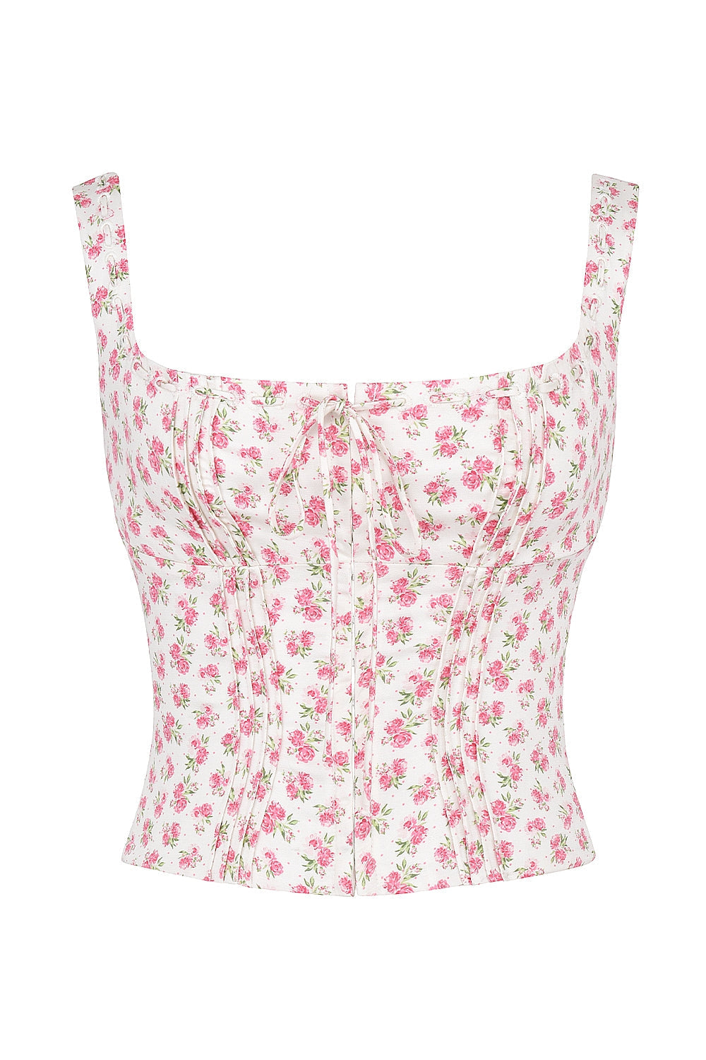 CHICCA WHITE ROSEBUD PRINT TOP - White