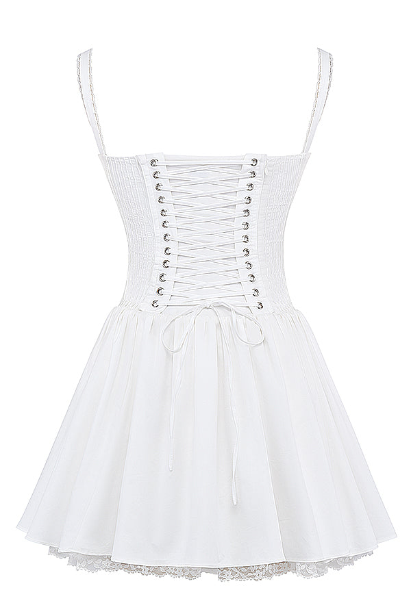 PIETRA CORSET MINI DRESS - White