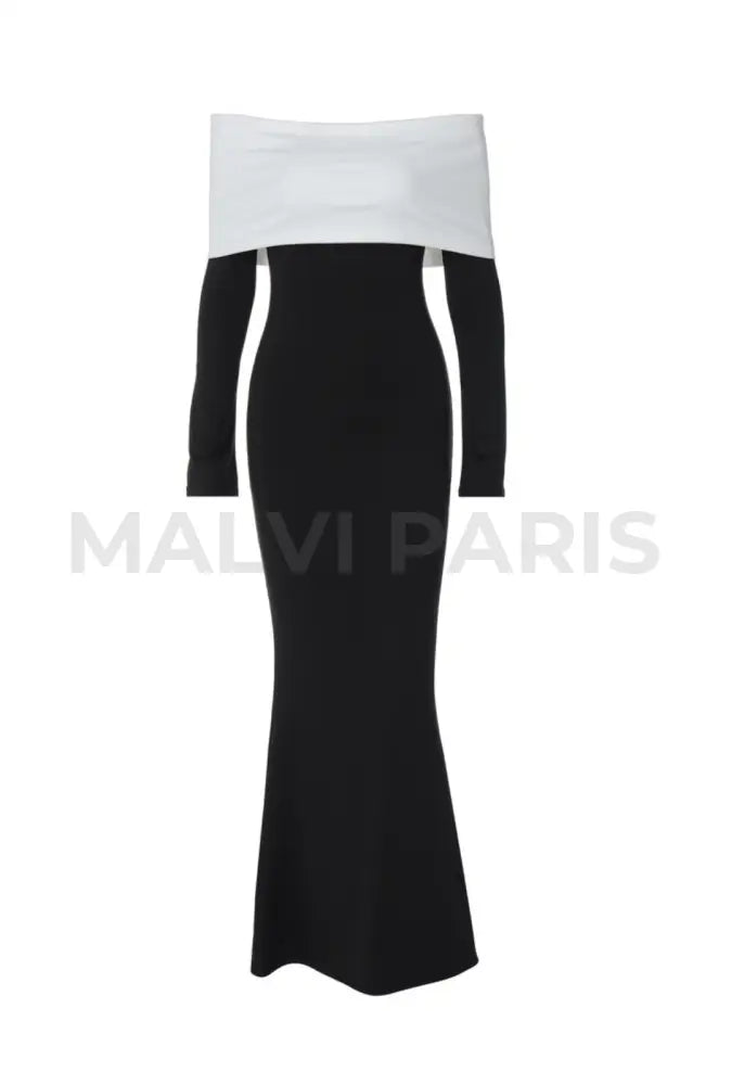 EMILION BLACK CLASSY OFF SHOULDER MAXI DRESS - Black - MALVI PARISMALVI PARIS