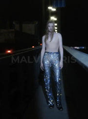 EVI RHINESTONE EMBELLISHED STRAIGHT LEG PANTS - Black - MALVI PARISMALVI PARIS