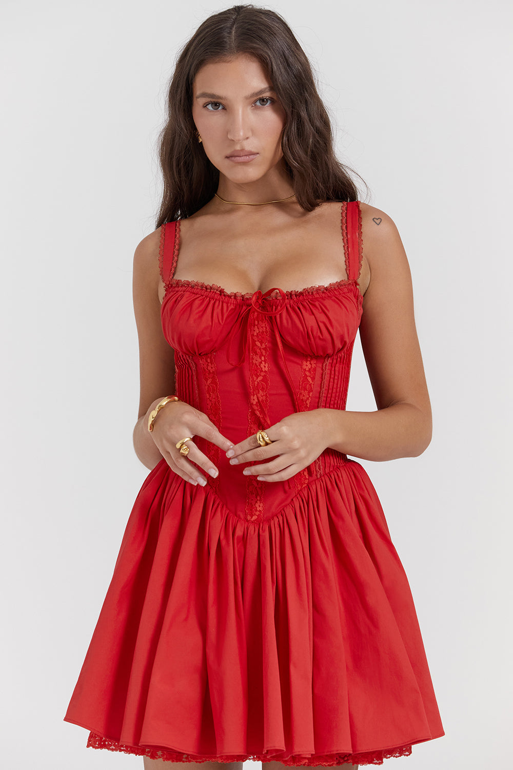 PIETRA CORSET MINI DRESS - Red