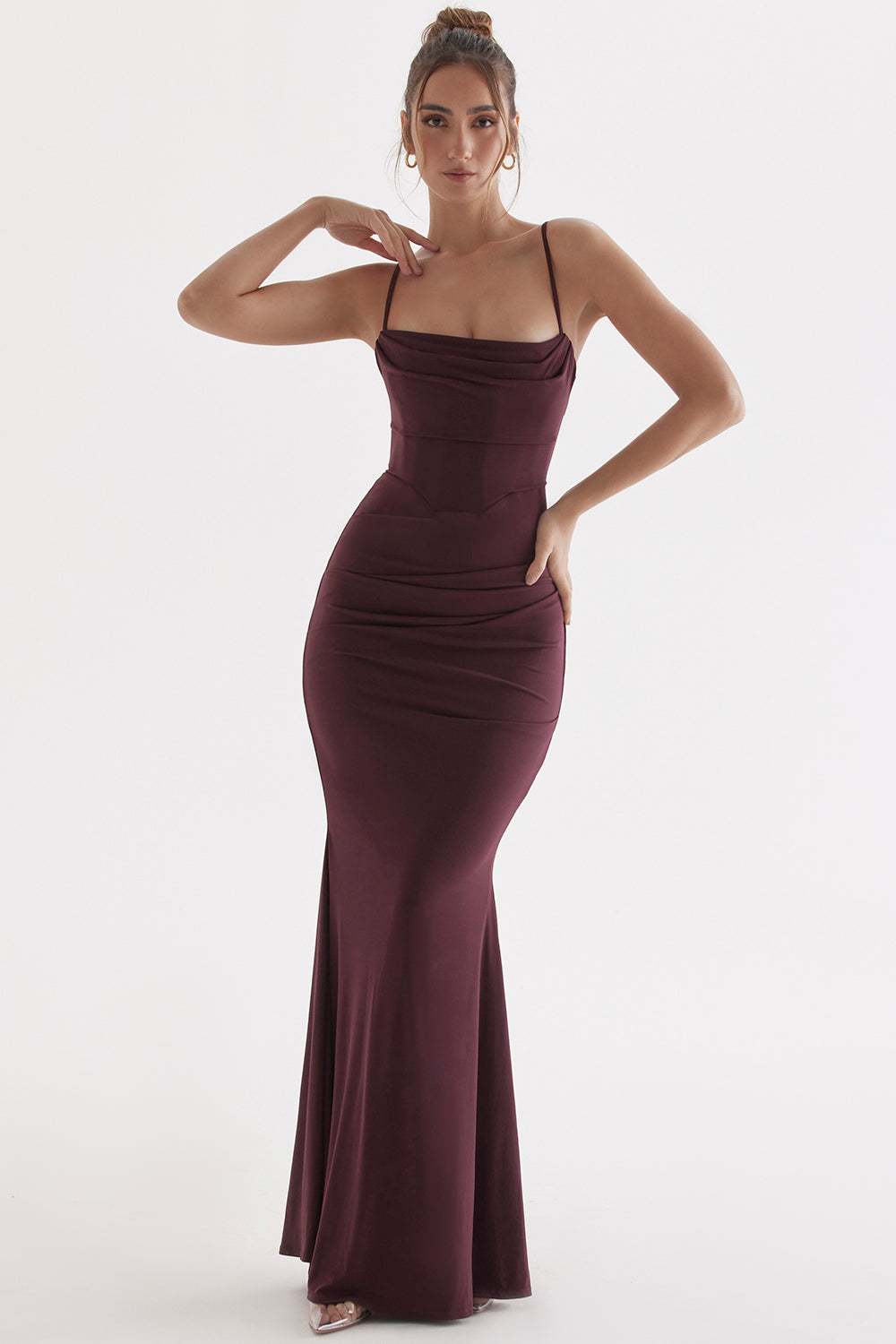 MILENA CORSET MAXI DRESS - Brown