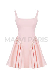 Florianne Bow Mini Dress - Light Pink