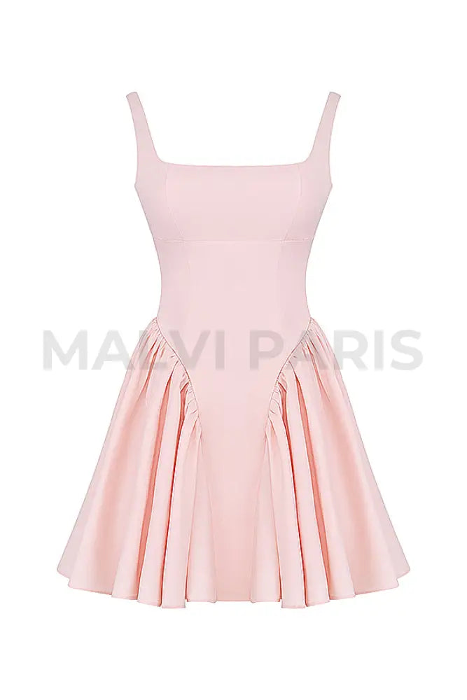 Florianne Bow Mini Dress - Light Pink