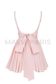 Florianne Bow Mini Dress - Light Pink