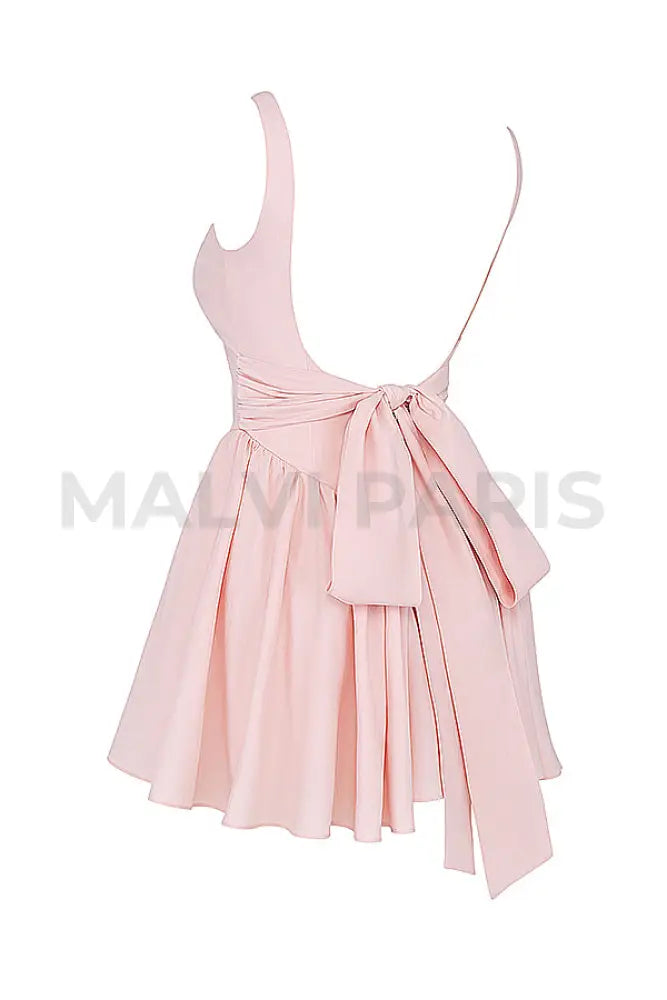 Florianne Bow Mini Dress - Light Pink