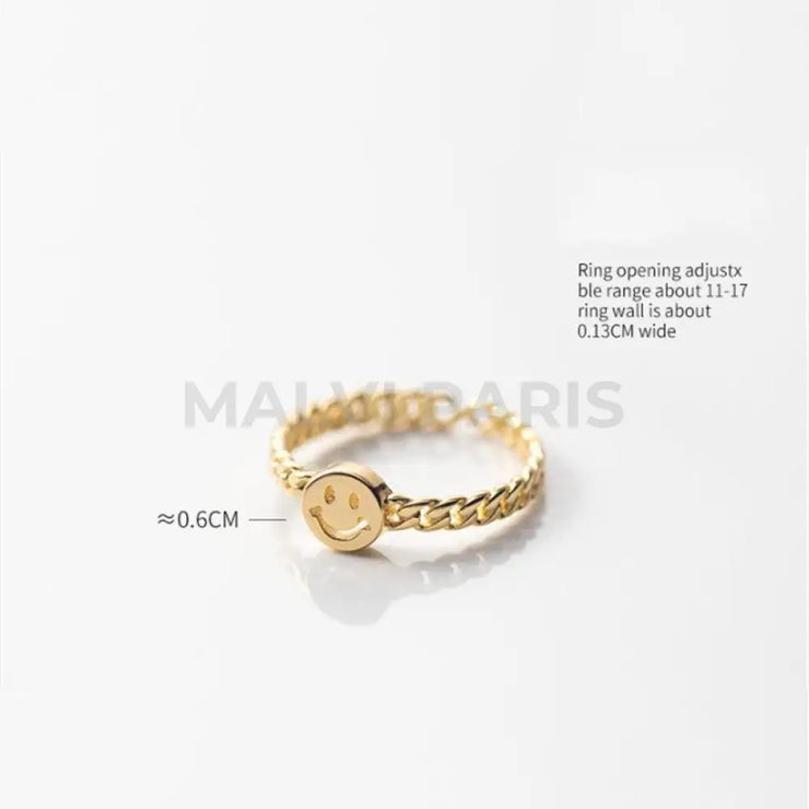 IVANA MAKE ME SMILE RING - Gold - MALVI PARIS