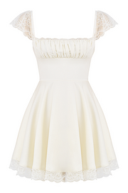 Kaia Ivory A-Line Mini Dress - White Dresses