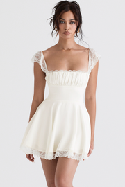 Kaia Ivory A-Line Mini Dress - White Dresses