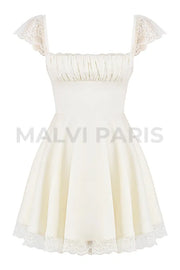 Kaia Ivory A-Line Mini Dress - White Dresses