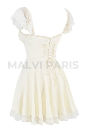 Kaia Ivory A-Line Mini Dress - White Dresses