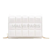 Kylie Chocolate handbag with gold chain -Black/Pink/White/Purple - MALVI PARIS