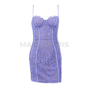 LALA LAVENDER LACE MINI DRESS - Purple - MALVI PARIS