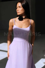 Lilou Flounce Bustier Ruffle Maxi Dress - Light Purple Dresses