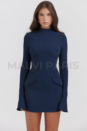 Mahalia Navy Mini Dress - Navy Blue