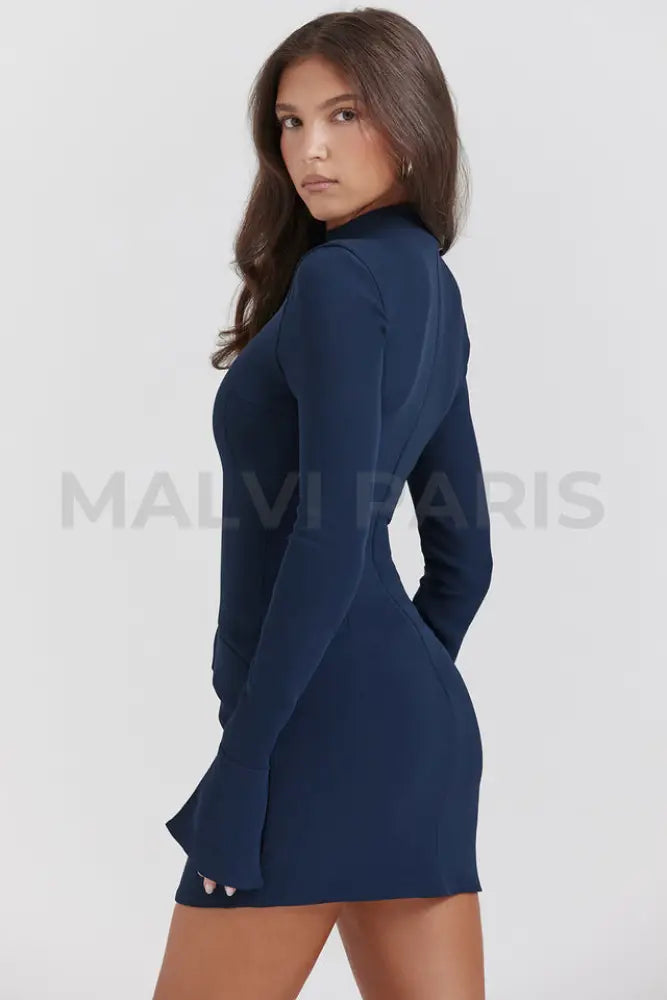 Mahalia Navy Mini Dress - Navy Blue