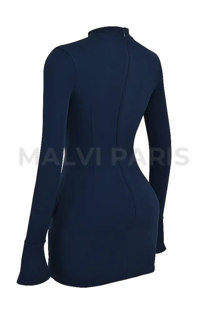 Mahalia Navy Mini Dress - Navy Blue