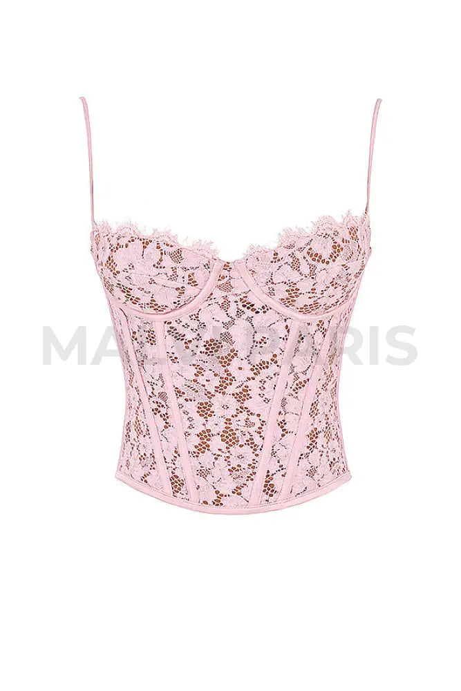 Mila Lace Underwired Corset - Light Pink