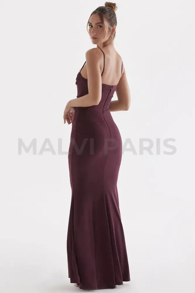 Milena Corset Maxi Dress - Brown