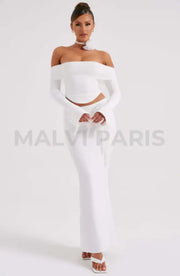 Monte Carlo Off Shoulder Maxi Dress Set - White Dresses