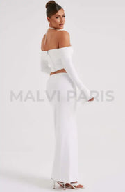 Monte Carlo Off Shoulder Maxi Dress Set - White Dresses