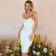 NARIN IVORY CORSET SLIP DRESS - White - MALVI PARIS