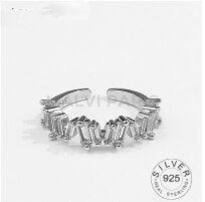 OLIVIA FALLING CRYSTAL RING - Silver - MALVI PARIS