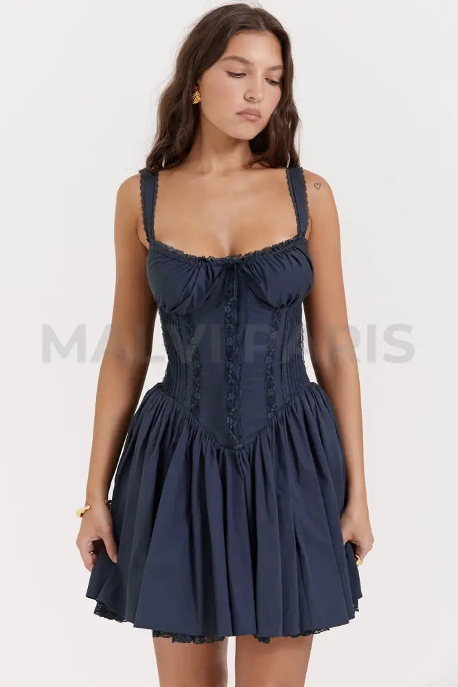 Pietra Corset Mini Dress - Blue