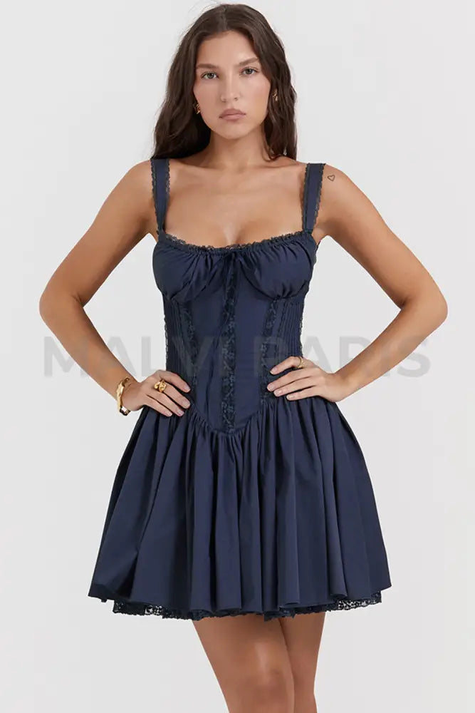 Pietra Corset Mini Dress - Blue