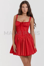 PIETRA CORSET MINI DRESS - Red MALVI PARIS