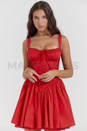 PIETRA CORSET MINI DRESS - Red MALVI PARIS