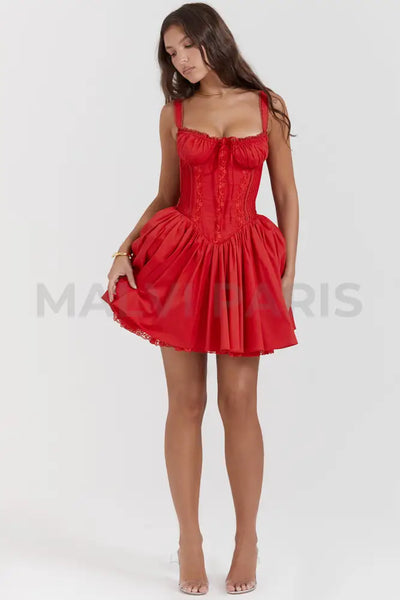 PIETRA CORSET MINI DRESS - Red MALVI PARIS