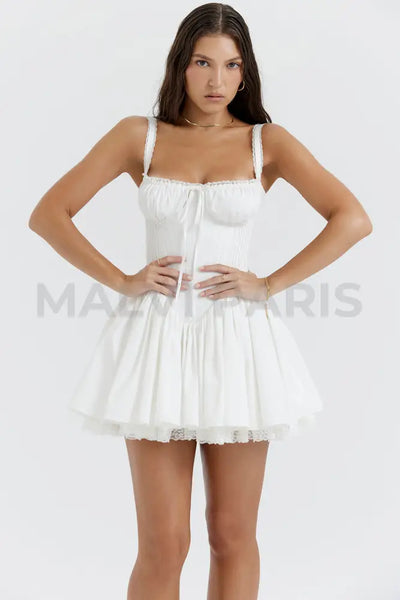 Pietra Corset Mini Dress - White