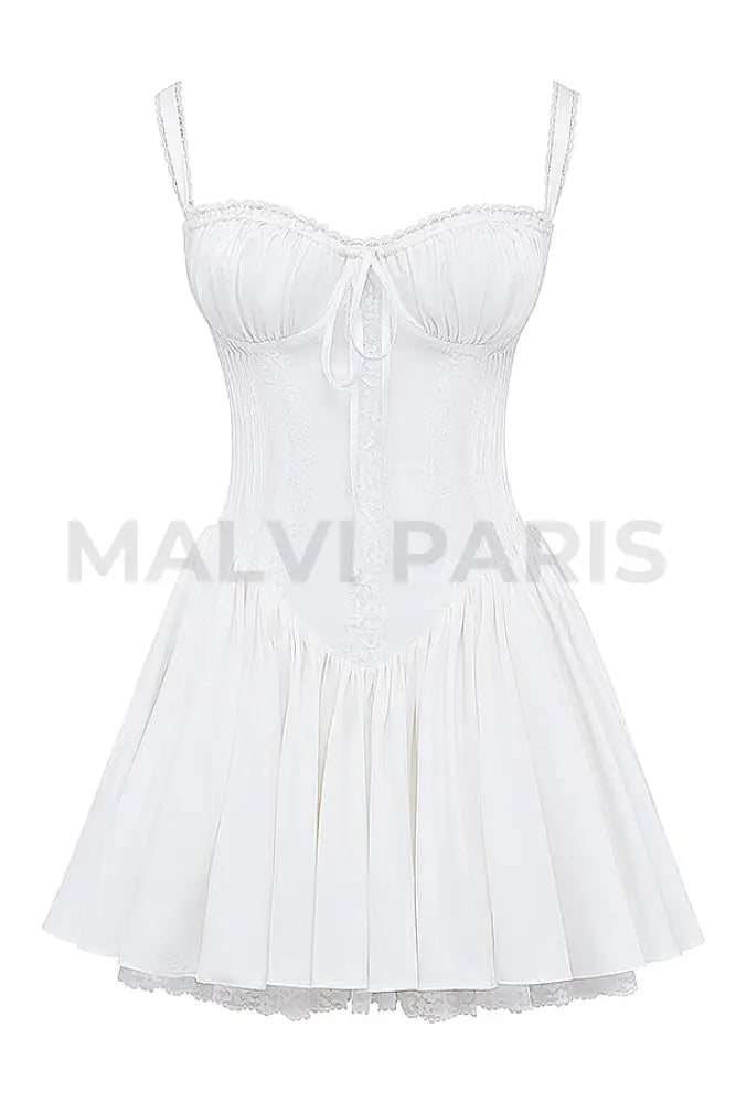 Pietra Corset Mini Dress - White