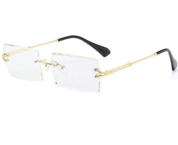 Rimless Stunner clear Sunglasses - white