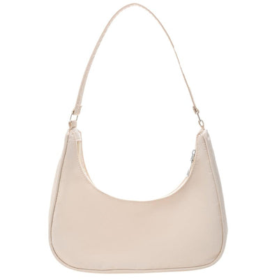 Trendy Flat Shoulder Bag - Beige - MALVI PARIS