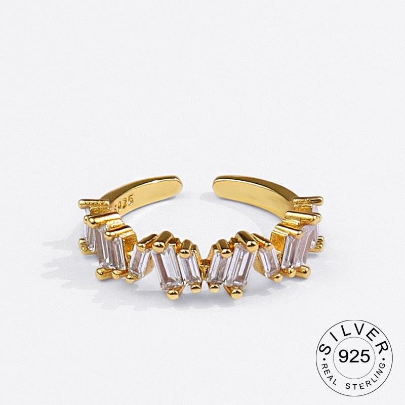 OLIVIA FALLING CRYSTAL RING - Gold