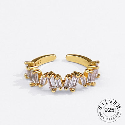 OLIVIA FALLING CRYSTAL RING - Gold - MALVI PARIS