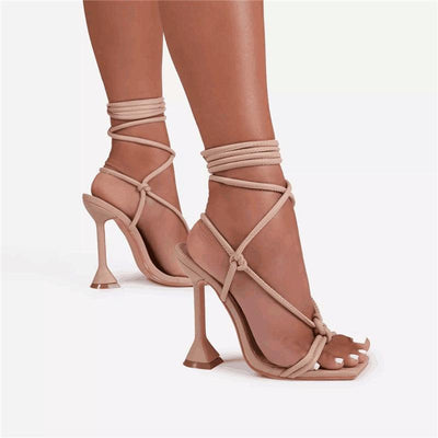 NOA STRAPS HIGH HEELS - Beige - MALVI PARIS